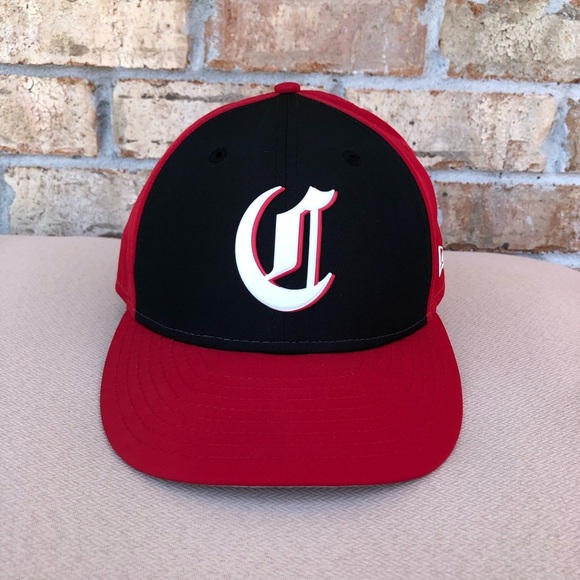 New Era 59fifty Red Black White Cincinnati Red Baseball Fitted Cap Hat 7 3/8 - Picture 3 of 12
